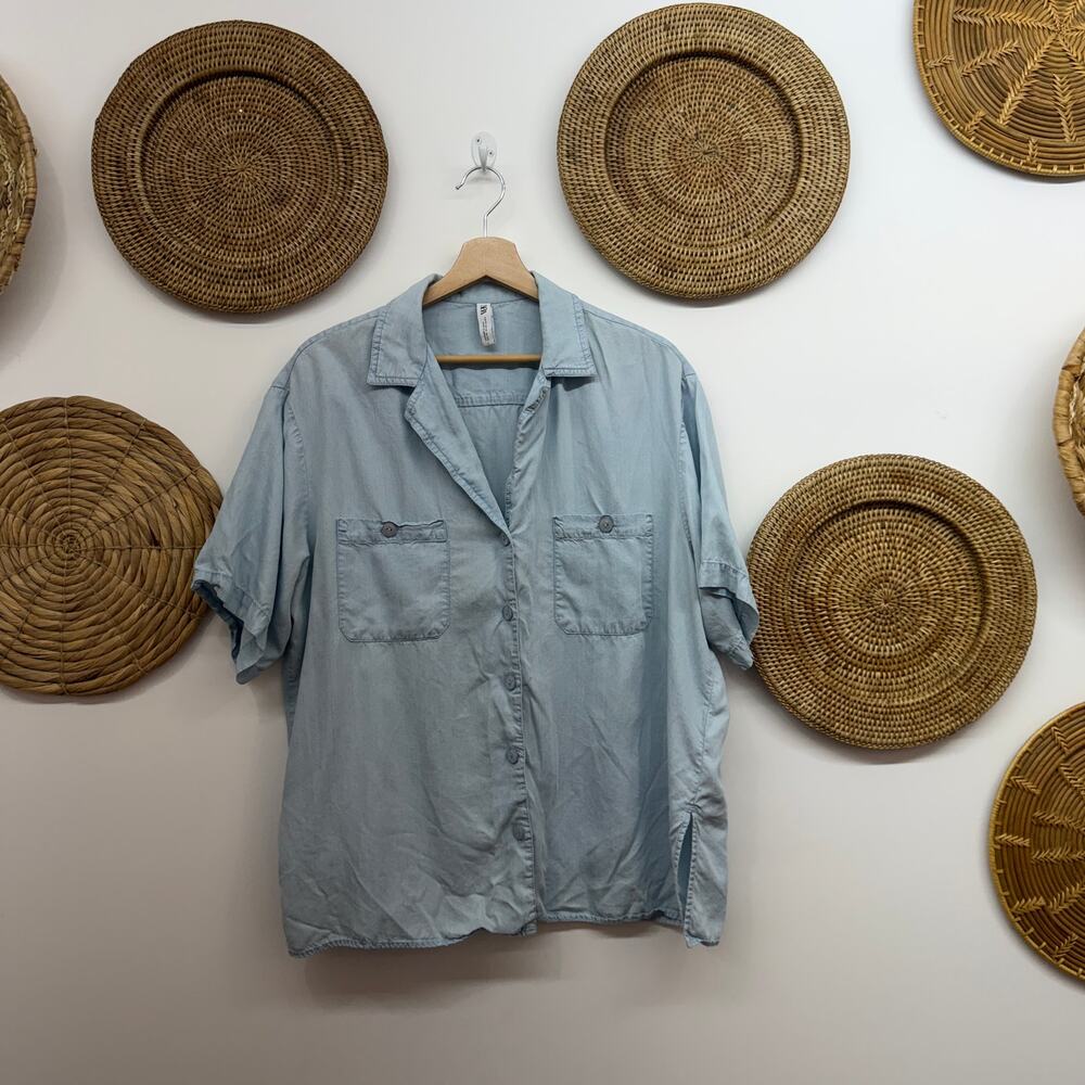 Zara Blue Button Up Shirt Medium